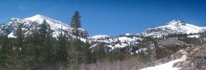 snow on mountains