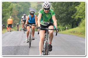 cyclists in a triathlon