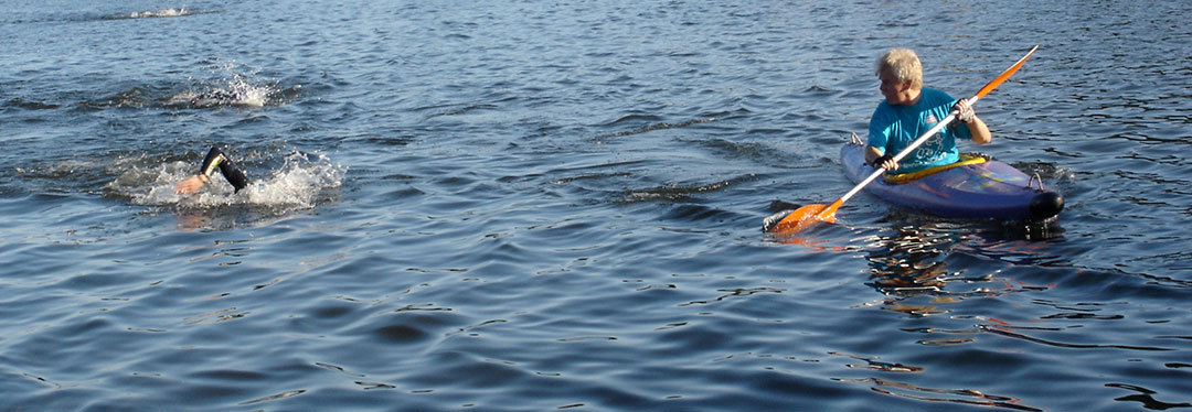 open water swimmers at luray triathlon