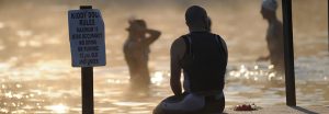 reflecting before luray triathlon swim