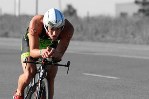 ironman boulder triathlete on the bike