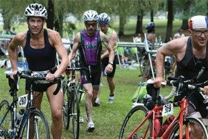 triathletes transition at luray triathlon