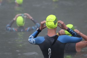 triathlete before vineman swim start