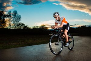 triathlete riding bike